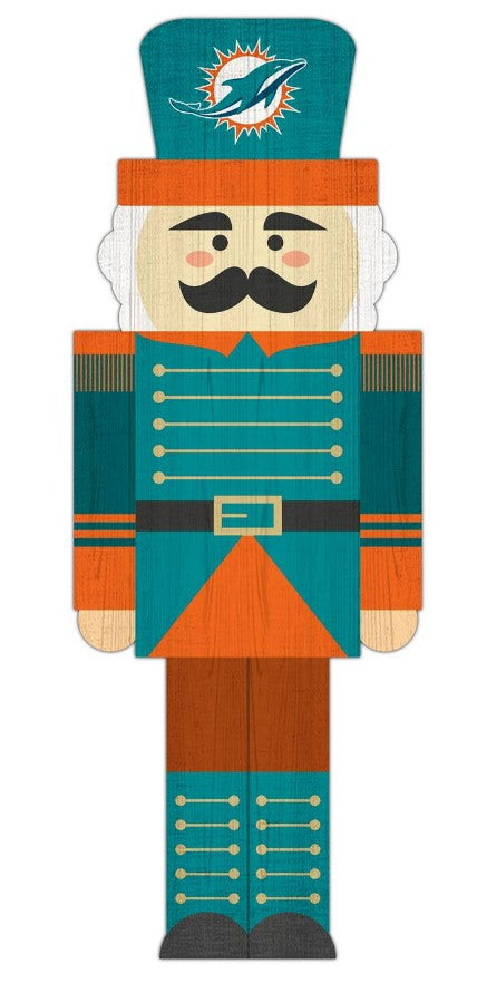 Miami Dolphins Wood Nutcracker Ornament 1