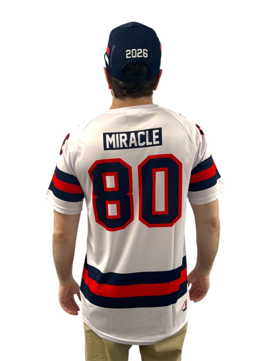 USA Hockey Adult Miracle on Ice 1980 Team Jersey Authentic White Tee
