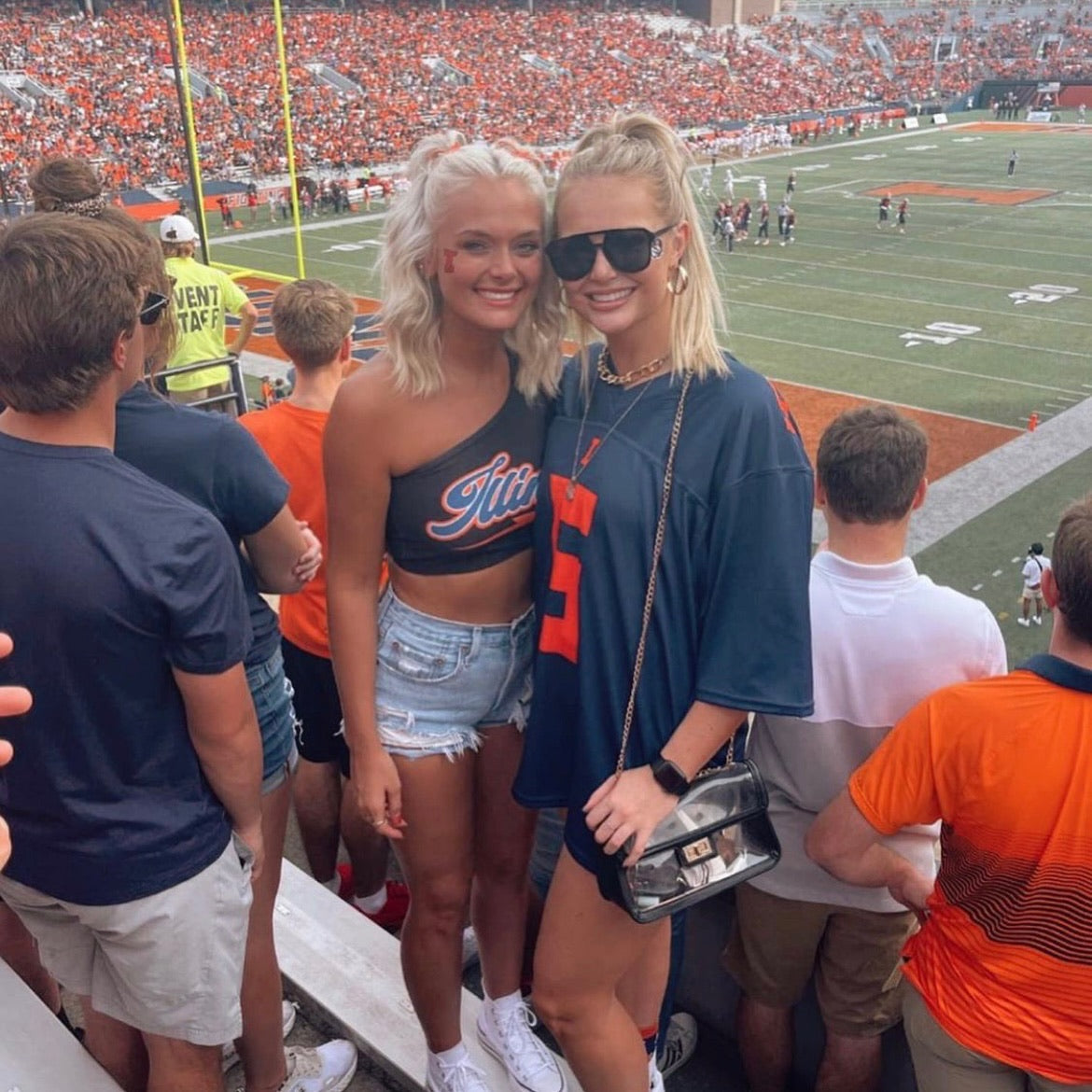 Illinois Fighting Illini Lightning One Shoulder Top | lojobands 6