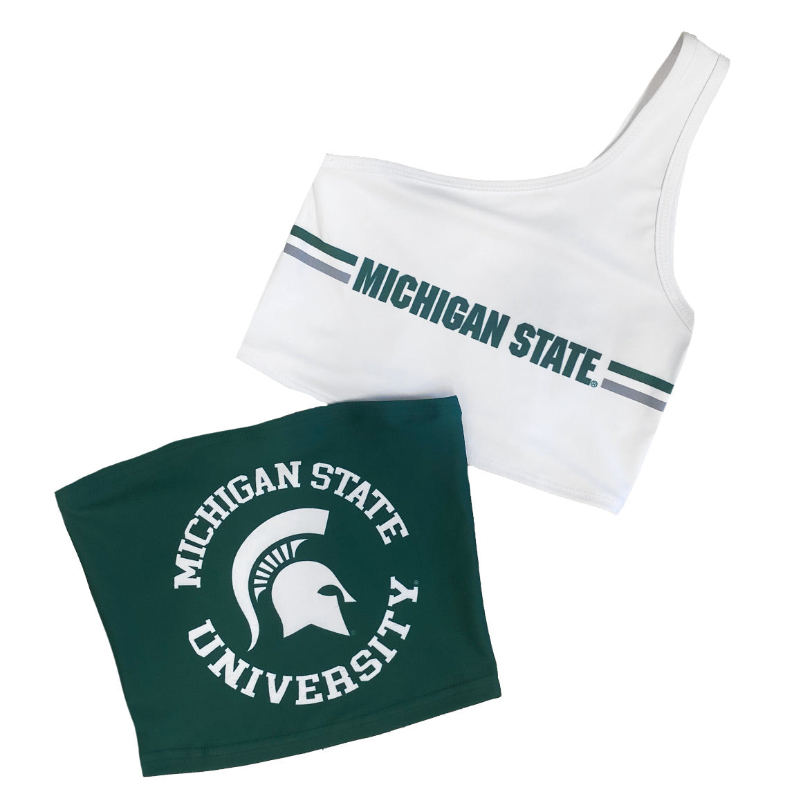 Michigan State Stripe One Shoulder Top | lojobands