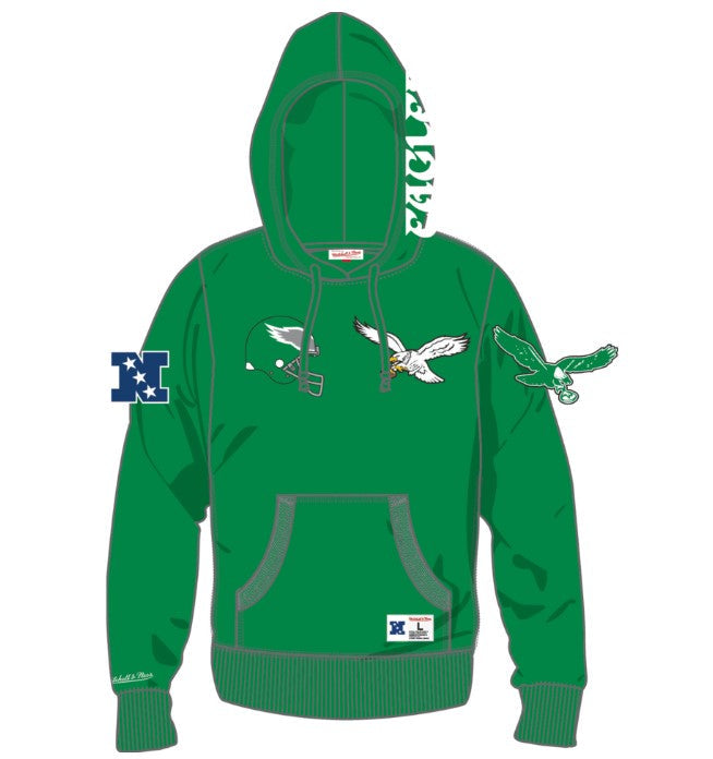 Philadelphia Eagles Mitchell & Ness Heritage City Connection Green Hoodie 1