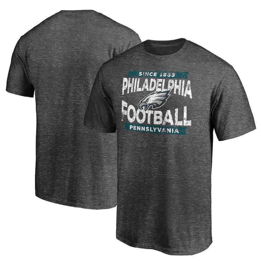 Philadelphia Eagles Heroic Play T-Shirt - Heathered Charcoal 1