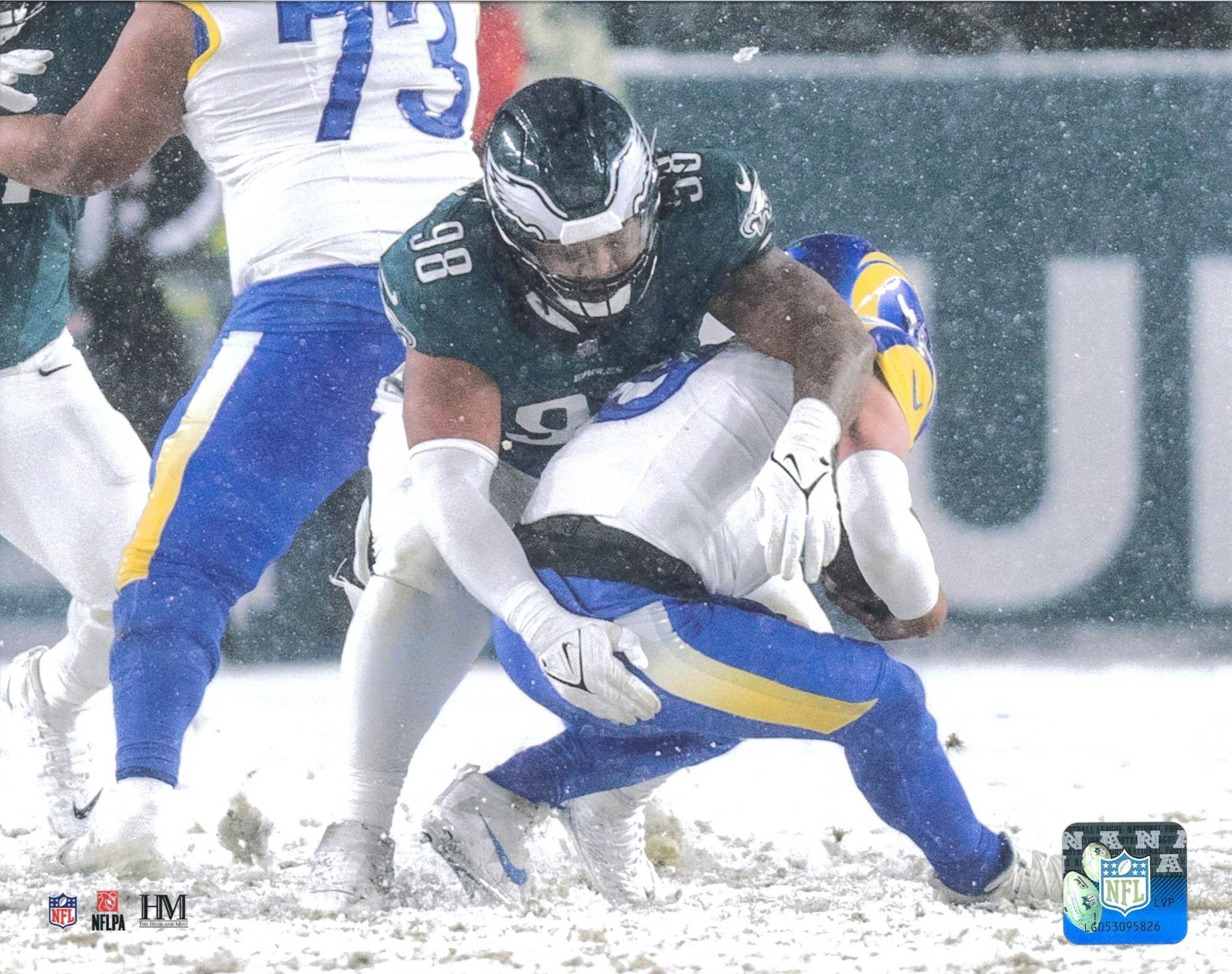Jalen Carter Snow Bowl Sack Philadelphia Eagles 8" x 10" Football Photo 1