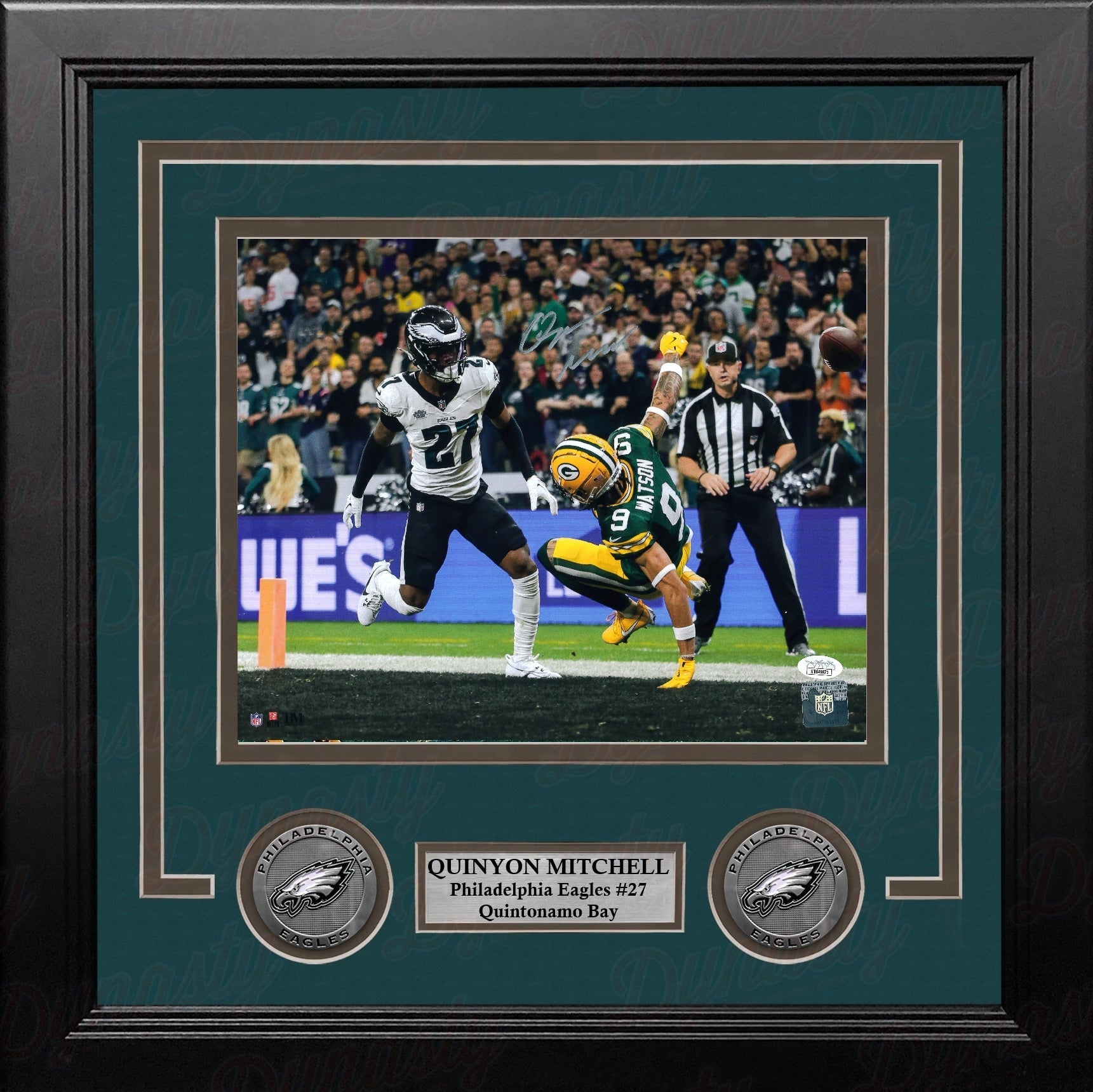Quinyon Mitchell in Action Philadelphia Eagles Autographed 8" x 10" Framed Photo 1