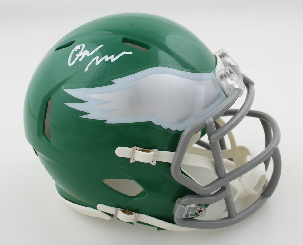 Quinyon Mitchell Philadelphia Eagles Autographed Alternate Kelly Green Mini-Helmet 1