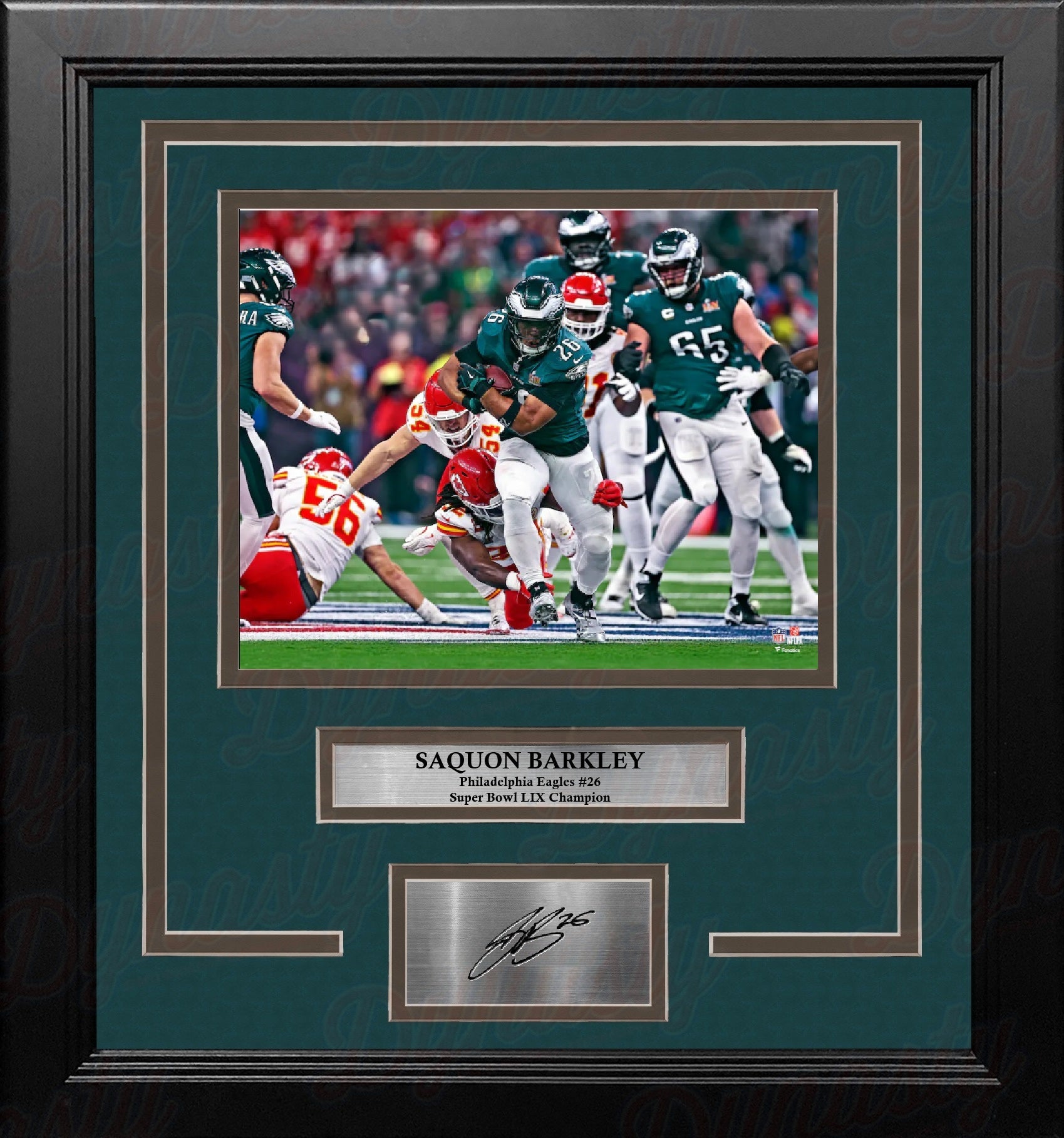 Saquon Barkley Super Bowl LIX Philadelphia Eagles 8" x 10" Framed Photo with Engraved Autograph 1