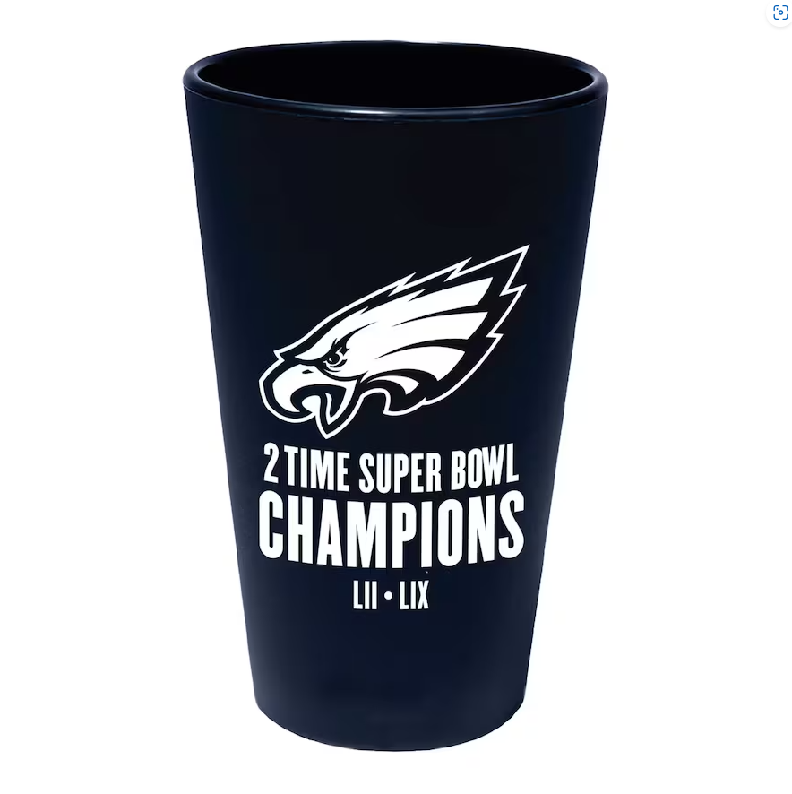 Philadelphia Eagles Super Bowl LIX Champions Silicone Pint Glass 1