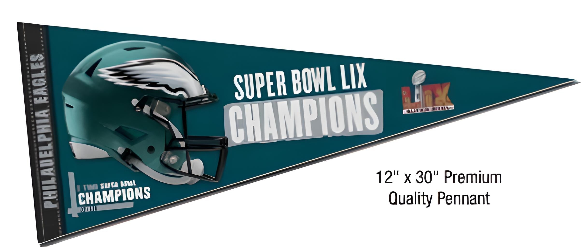 Philadelphia Eagles Super Bowl LIX Champions 12x30 Premium Pennant 1