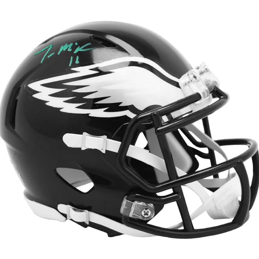 Tanner McKee Philadelphia Eagles Autographed Black Mini-Helmet 1
