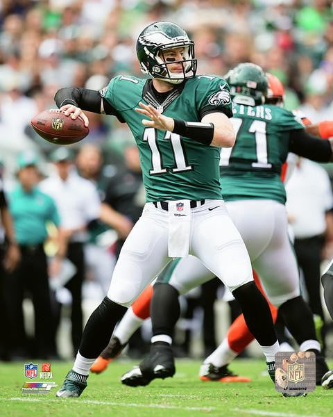Carson Wentz First Career Win Philadelphia Eagles 16" x 20" Football Photo 1
