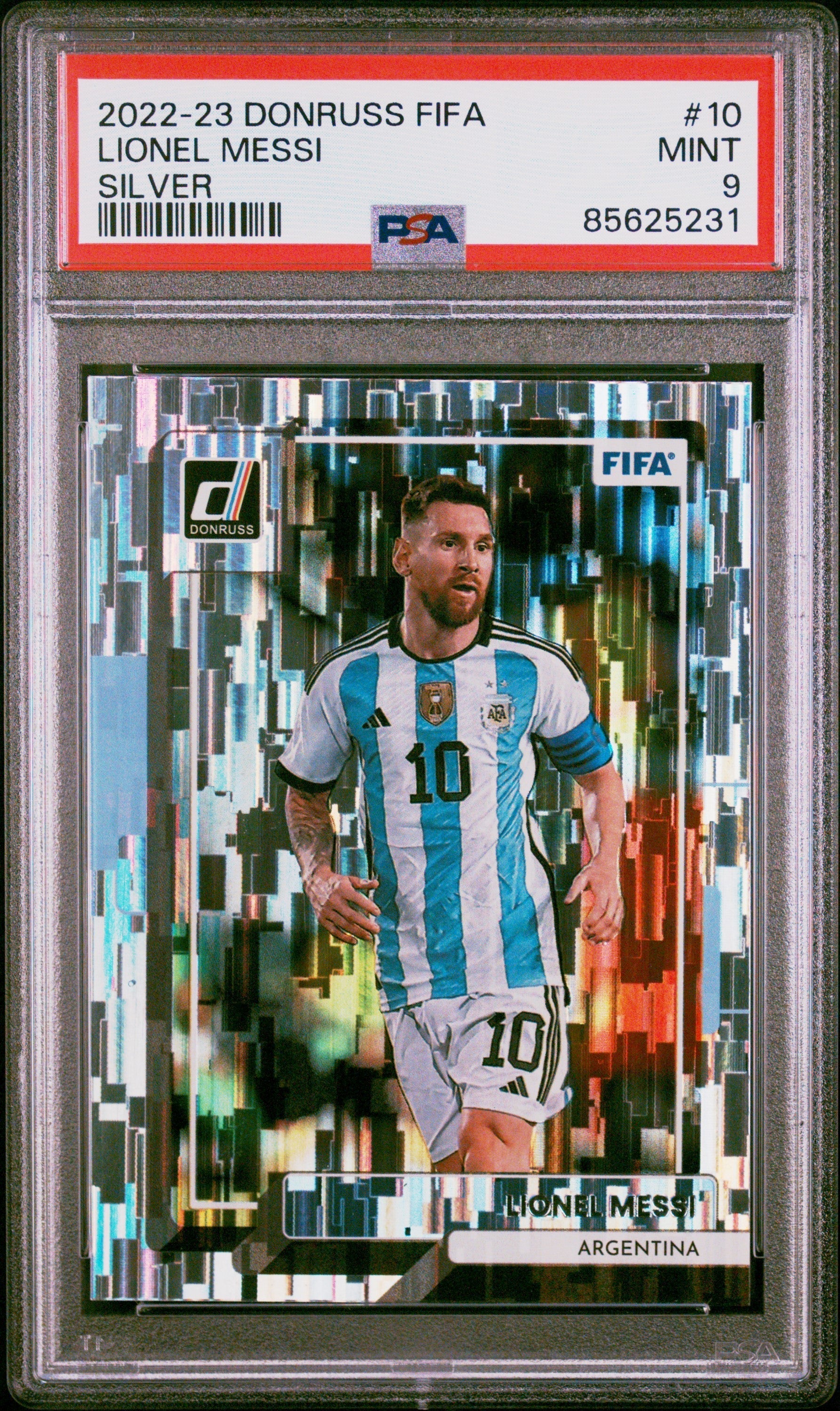 Graded 2022 Panini Donruss FIFA Lionel Messi #10 Silver Soccer Card PSA 9 Mint 1