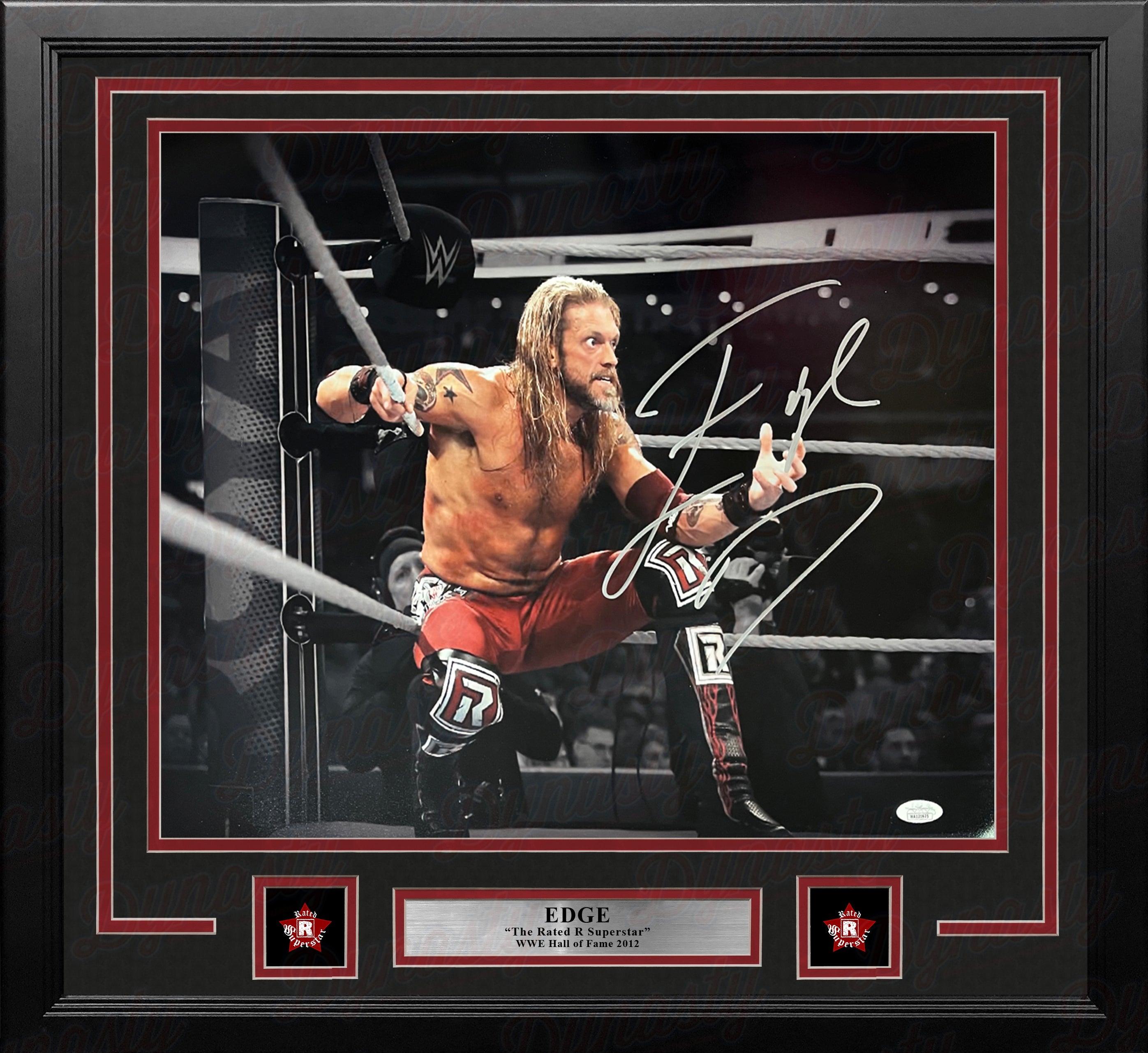 Edge Sets Up the Spear Autographed Framed WWE Wrestling Photo 3