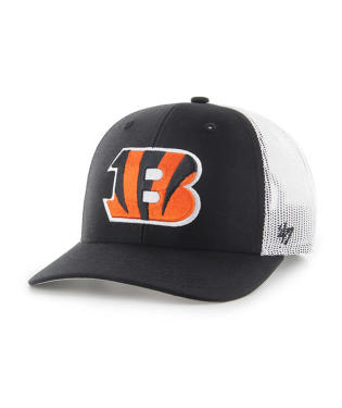 Cincinnati Bengals - Black W/Strap Trucker Hat, 47 Brand 1