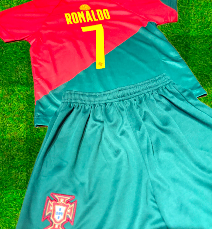 Kids Cristiano Ronaldo Portugal Soccer Jersey Home Toddler & Youth Sizes 4