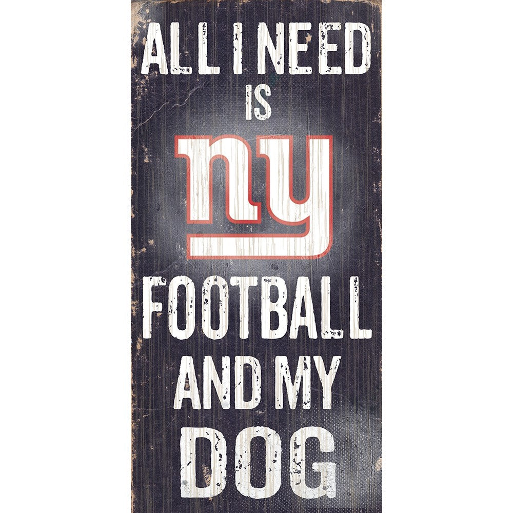 New York Giants Football and My Dog Wooden Sign 1