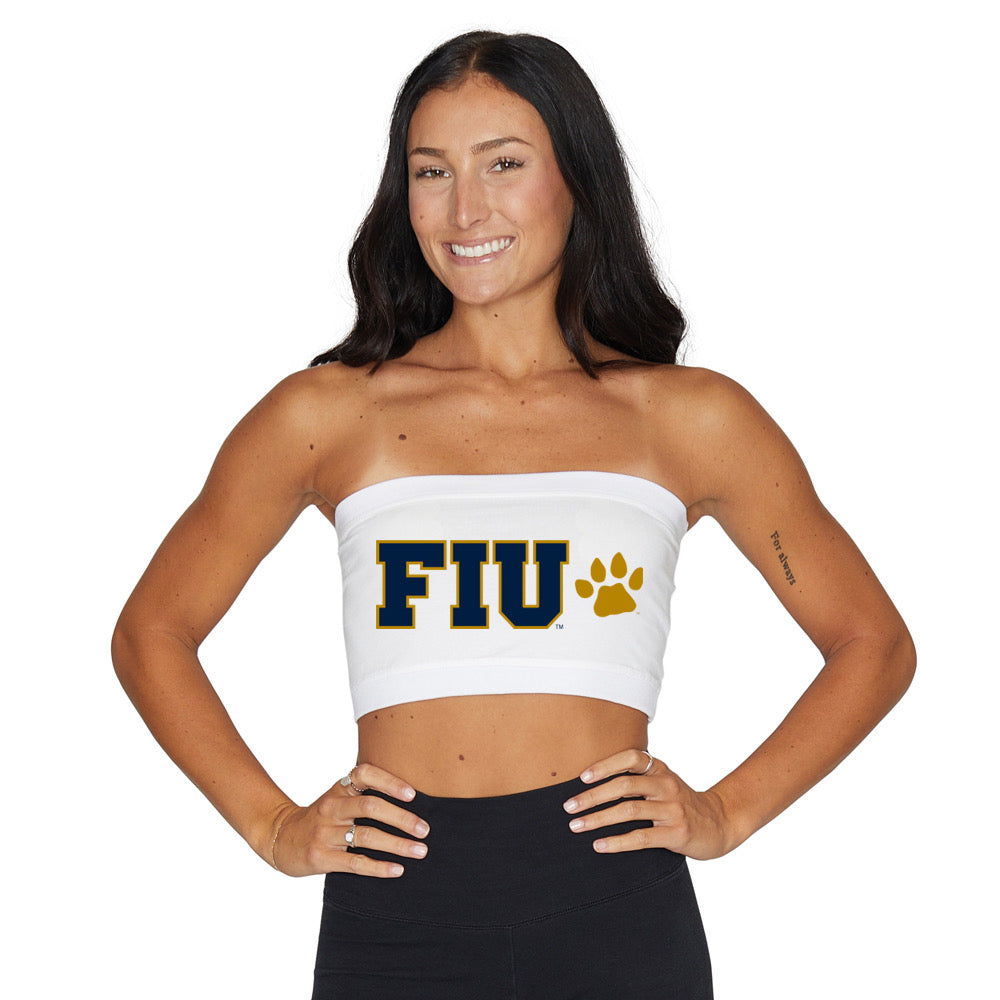 FIU Panthers White Bandeau Top | lojobands