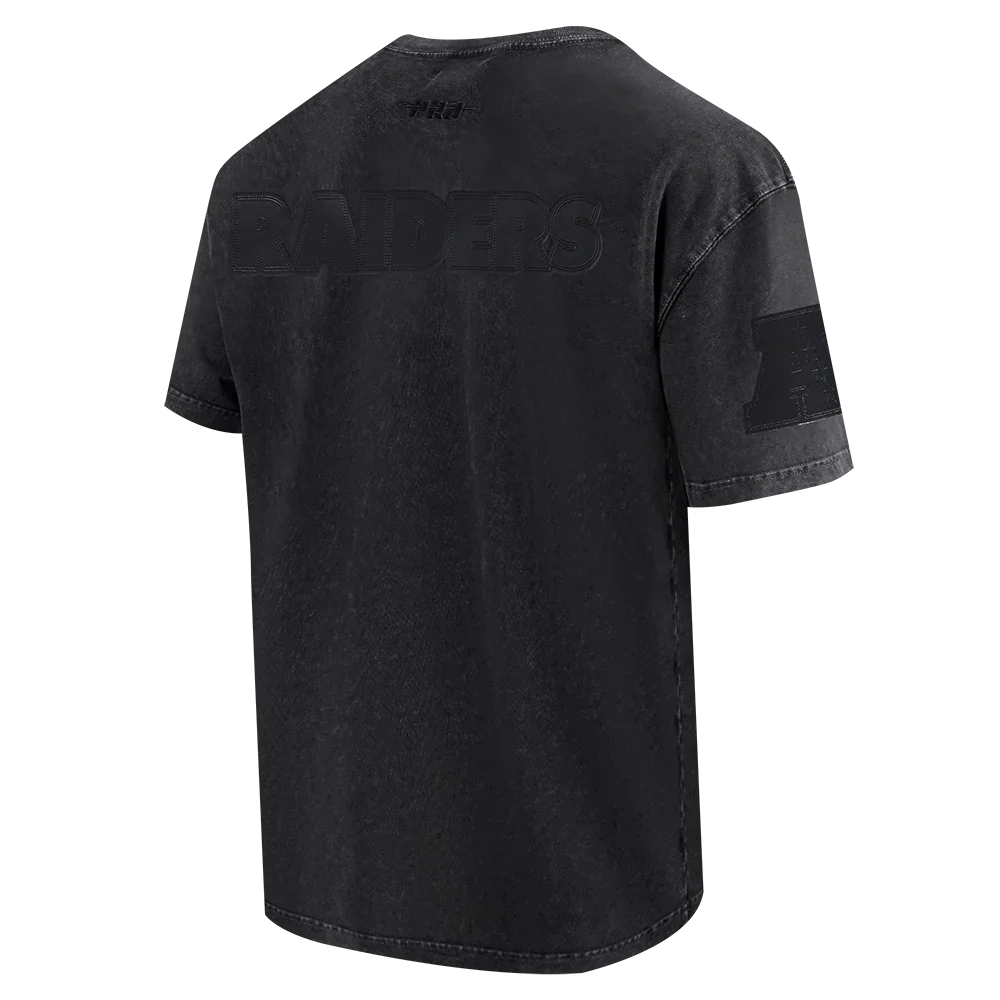 Pro Standard Raiders All-Over Logo Tee - Washed Black 4
