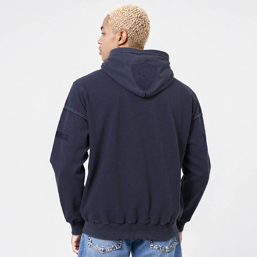 Pro Standard Raiders Washed Enzyme Drop Shoulder Hoodie - Navy 7
