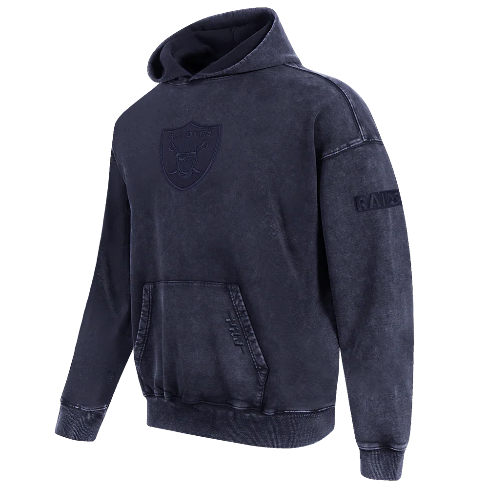Pro Standard Raiders Washed Enzyme Drop Shoulder Hoodie - Navy 3