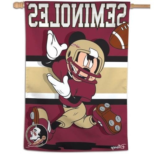 Florida State Banner Mickey Mouse Seminoles Football House Flag