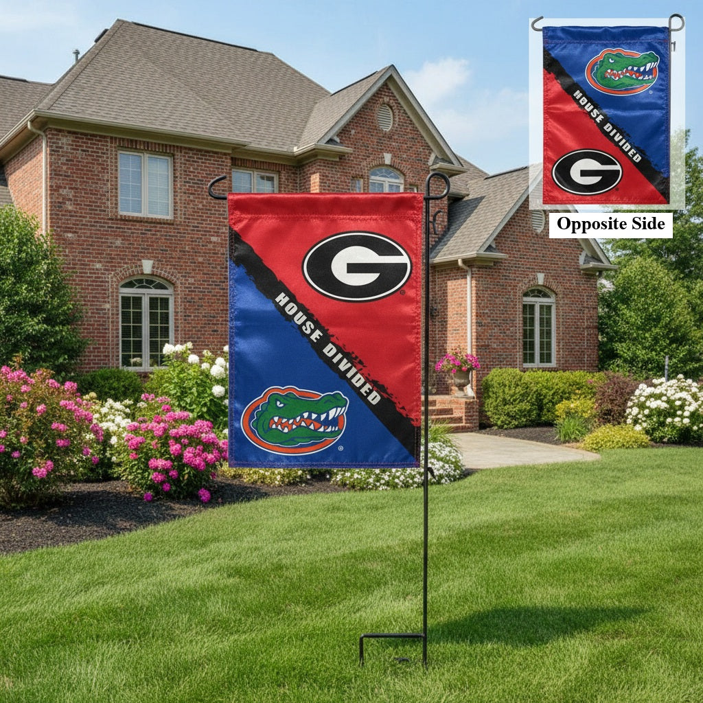 Florida vs Georgia House Divided 2 Sided Garden Flag