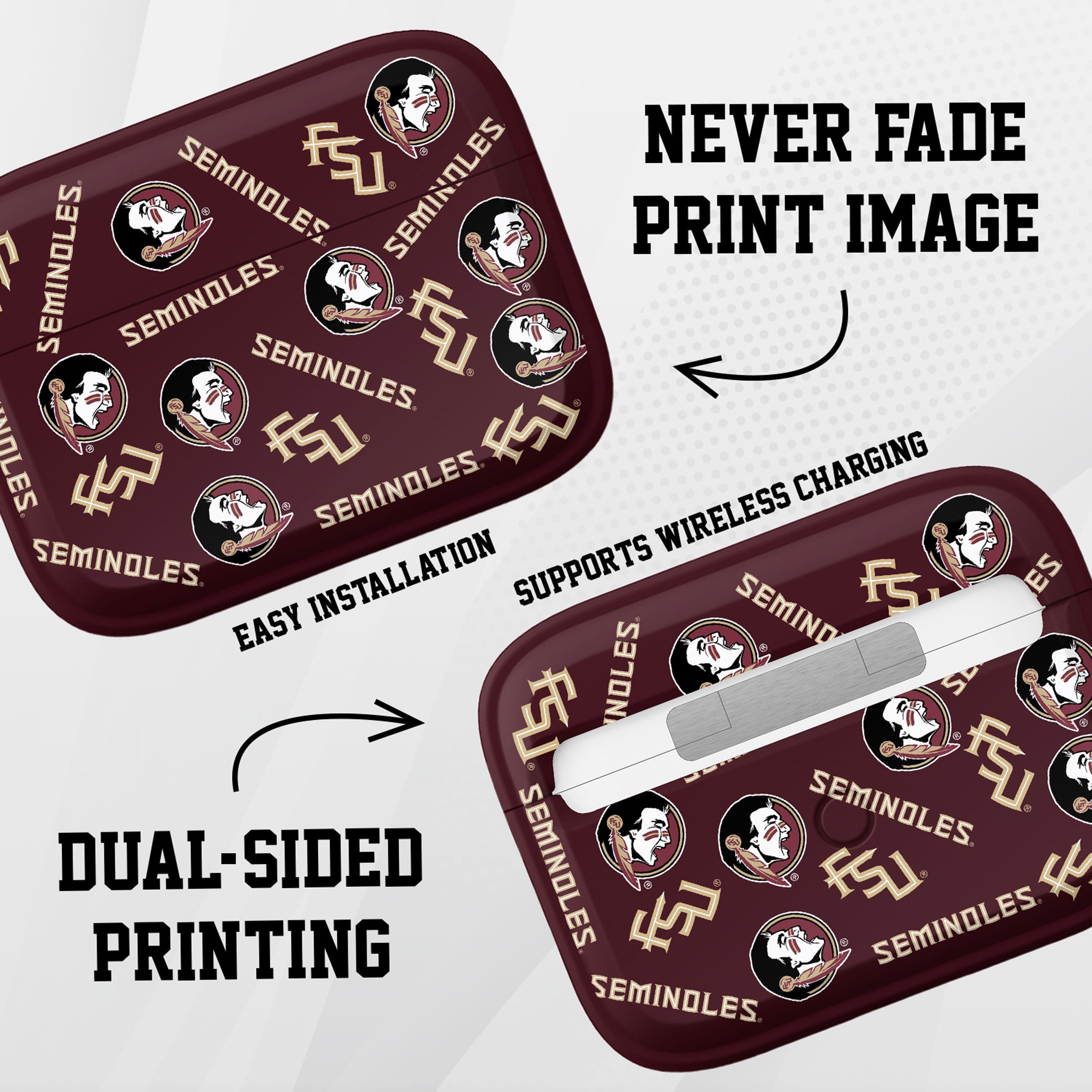 Florida State Seminoles HDX Apple Airpods Pro 1 & 2 Case Cover 13