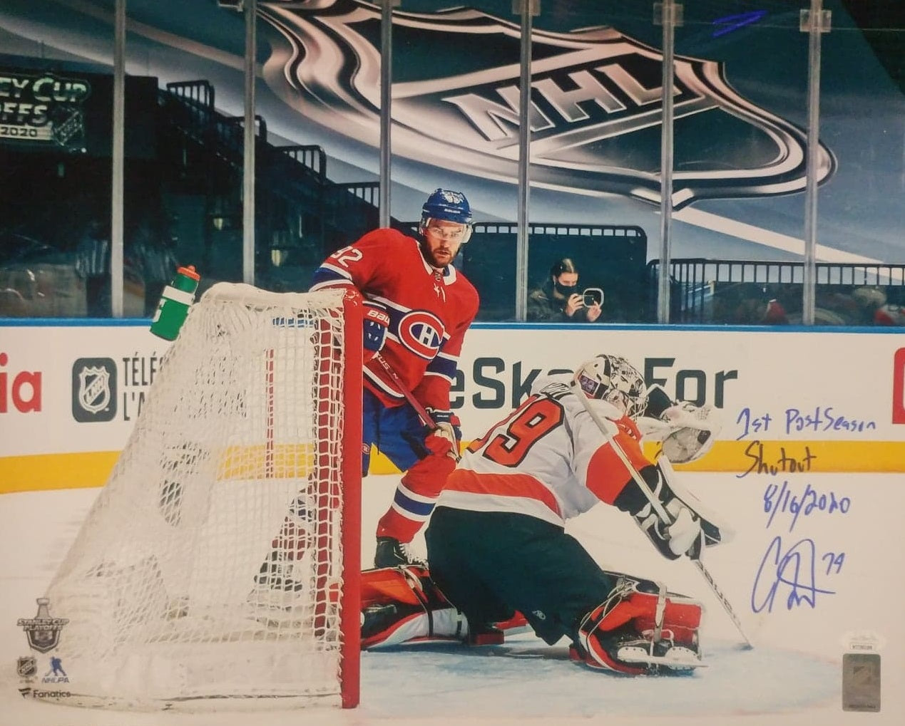Carter Hart First Career Playoff Shutout Philadelphia Flyers Autographed Hockey Photo