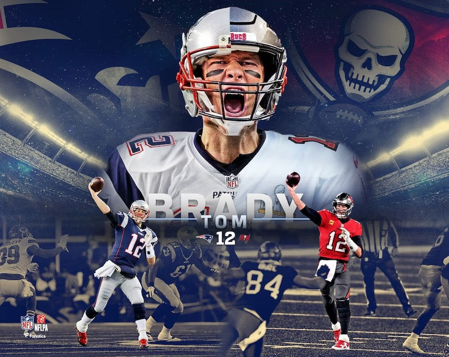 Tom Brady New England Patriots & Tampa Bay Buccaneers 8" x 10" Collage Football Photo 1
