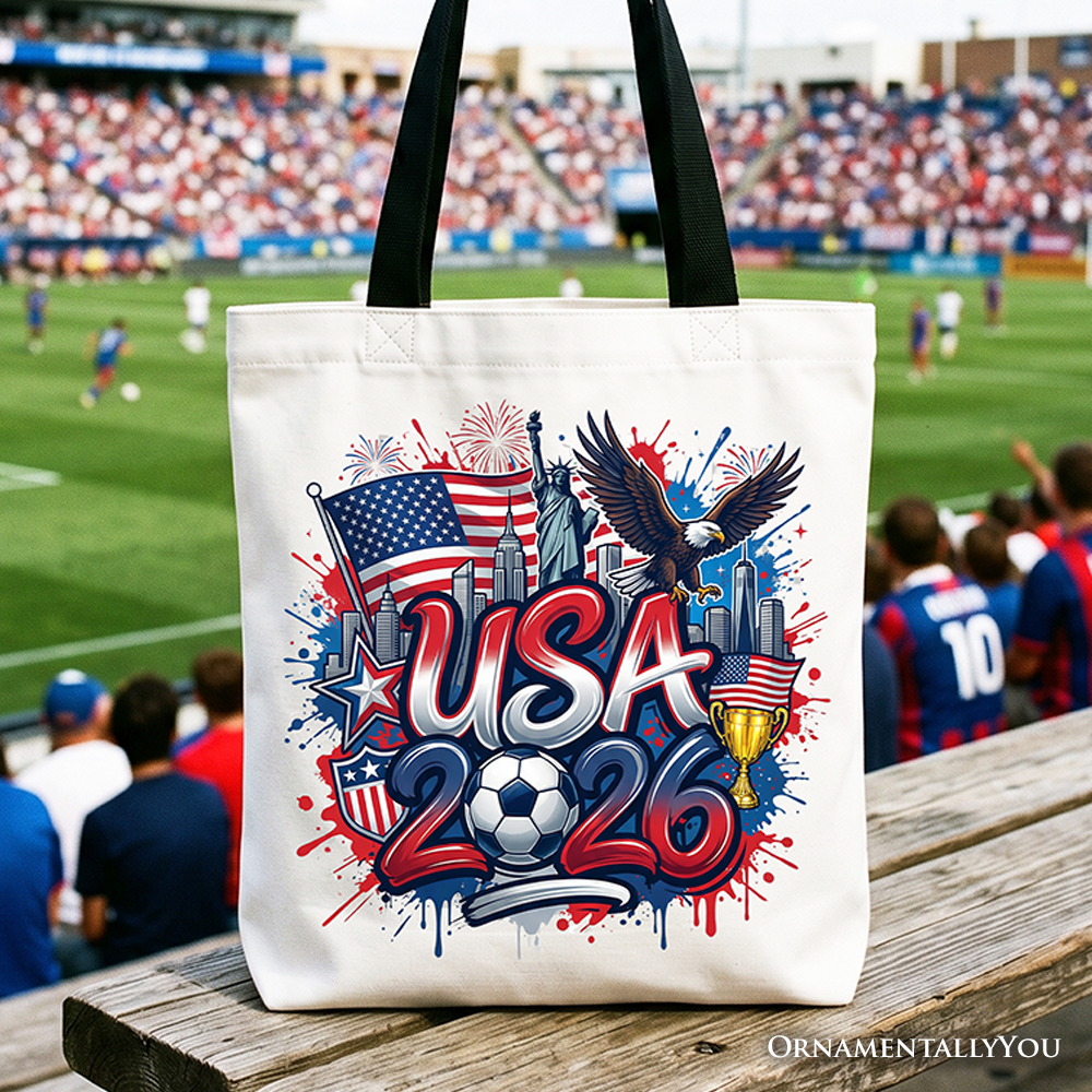 USA 2026 Soccer Cup Global Championship Tote Bag, Fans Football Gift Shopper 1