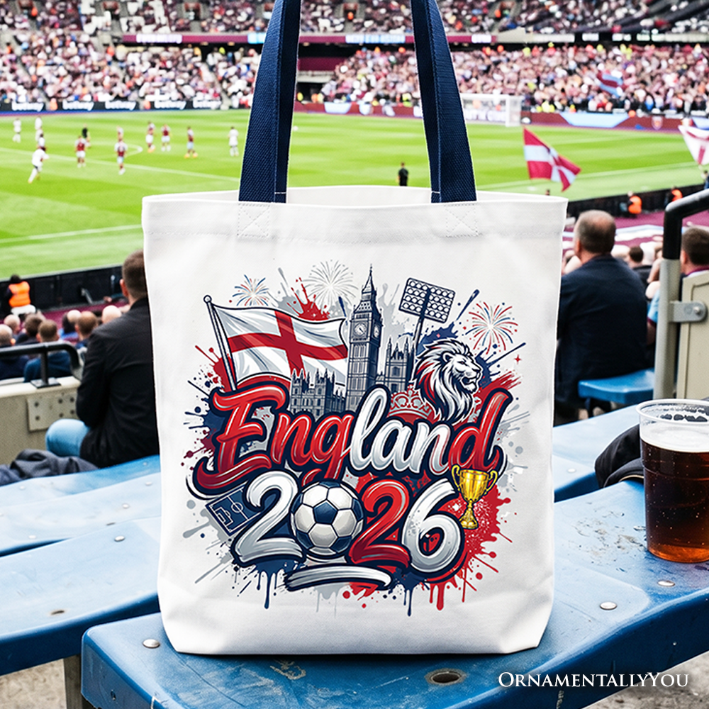England 2026 Soccer Cup Global Championship Tote Bag, Fans Football Gift Shopper 1