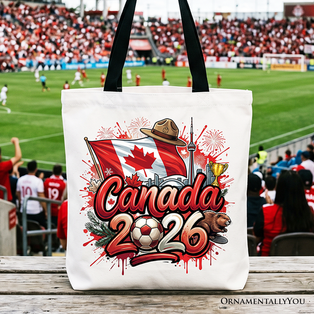 Canada 2026 Soccer Cup Global Championship Tote Bag, Fans Football Gift Shopper 1