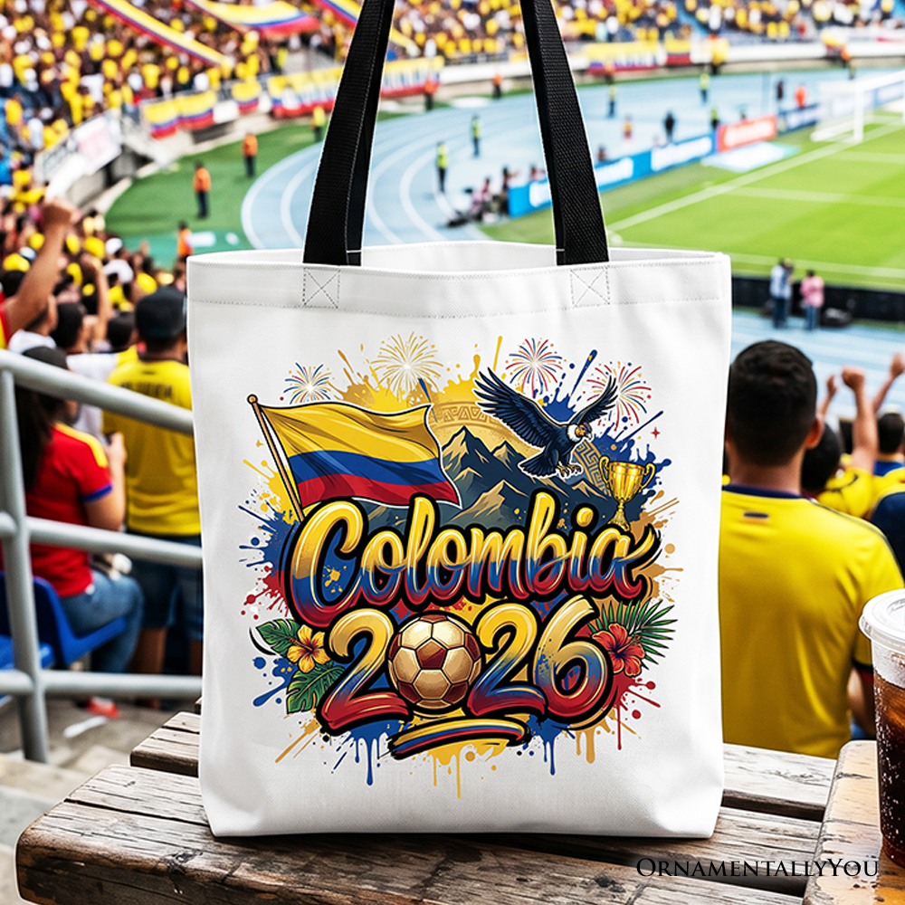 Colombia 2026 Soccer Cup Global Championship Tote Bag, Fans Football Gift Shopper 1