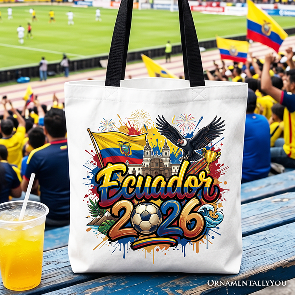 Ecuador 2026 Soccer Cup Global Championship Tote Bag, Fans Football Gift Shopper 1