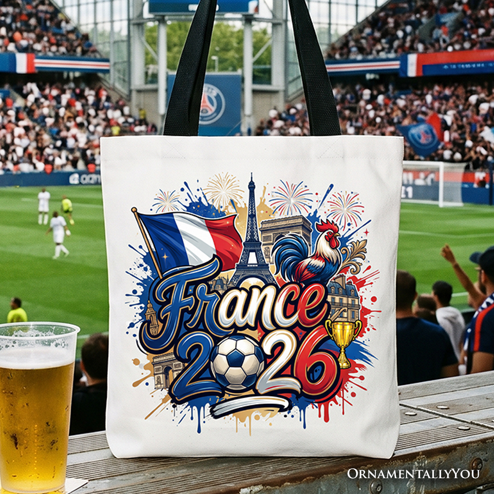 France 2026 Soccer Cup Global Championship Tote Bag, Fans Football Gift Shopper 1
