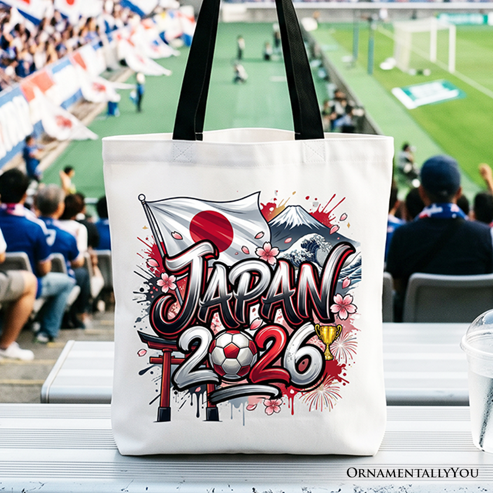 Japan 2026 Soccer Cup Global Championship Tote Bag, Fans Football Gift Shopper 1