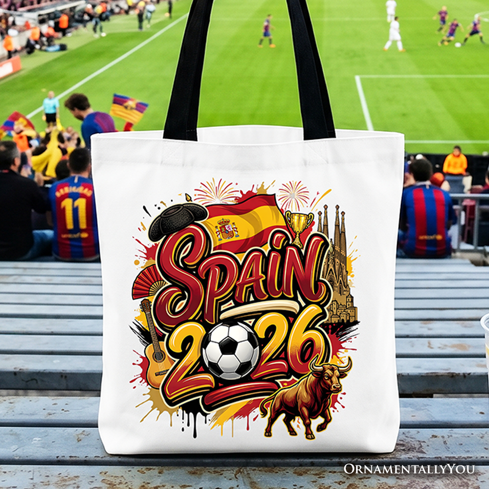 Spain 2026 Soccer Cup Global Championship Tote Bag, Fans Football Gift Shopper 1