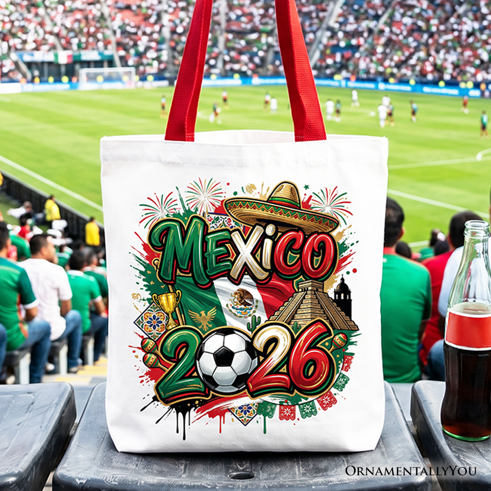 Mexico 2026 Soccer Cup Global Championship Tote Bag, Fans Football Gift Shopper 1