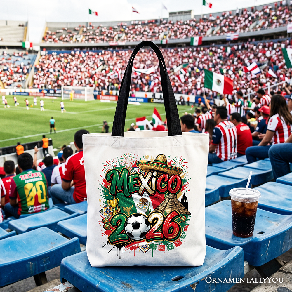 Mexico 2026 Soccer Cup Global Championship Tote Bag, Fans Football Gift Shopper 5