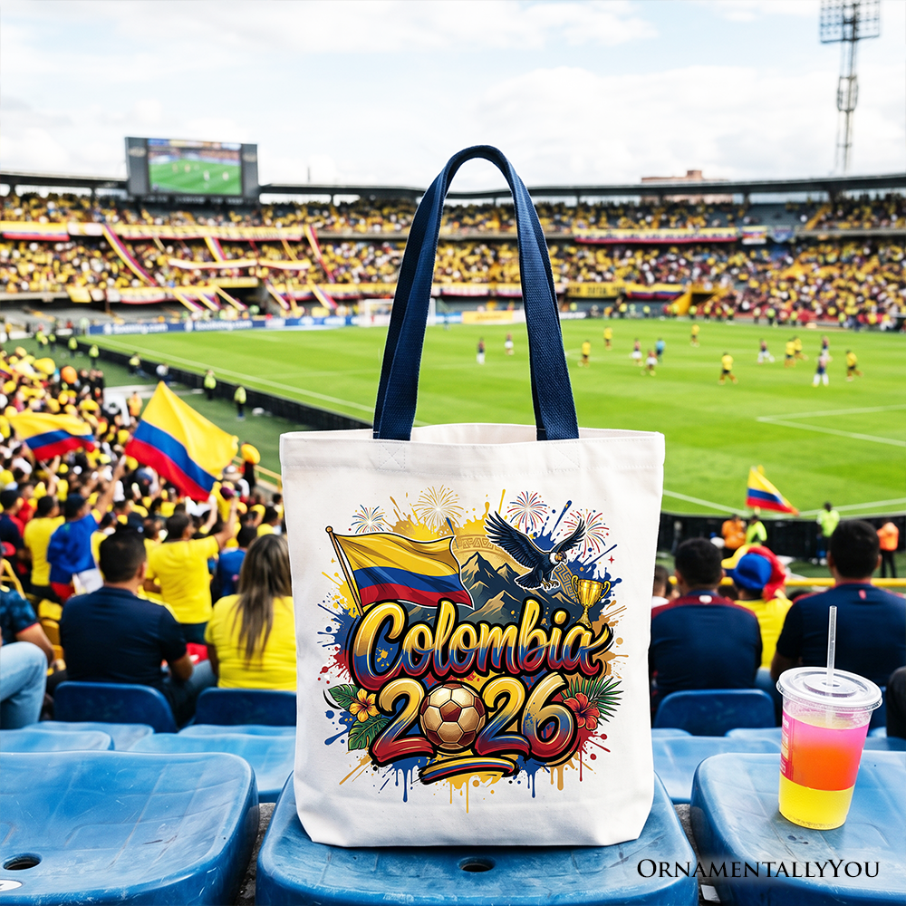 Colombia 2026 Soccer Cup Global Championship Tote Bag, Fans Football Gift Shopper 5