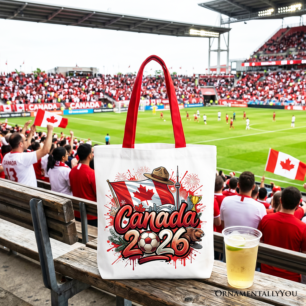 Canada 2026 Soccer Cup Global Championship Tote Bag, Fans Football Gift Shopper 5
