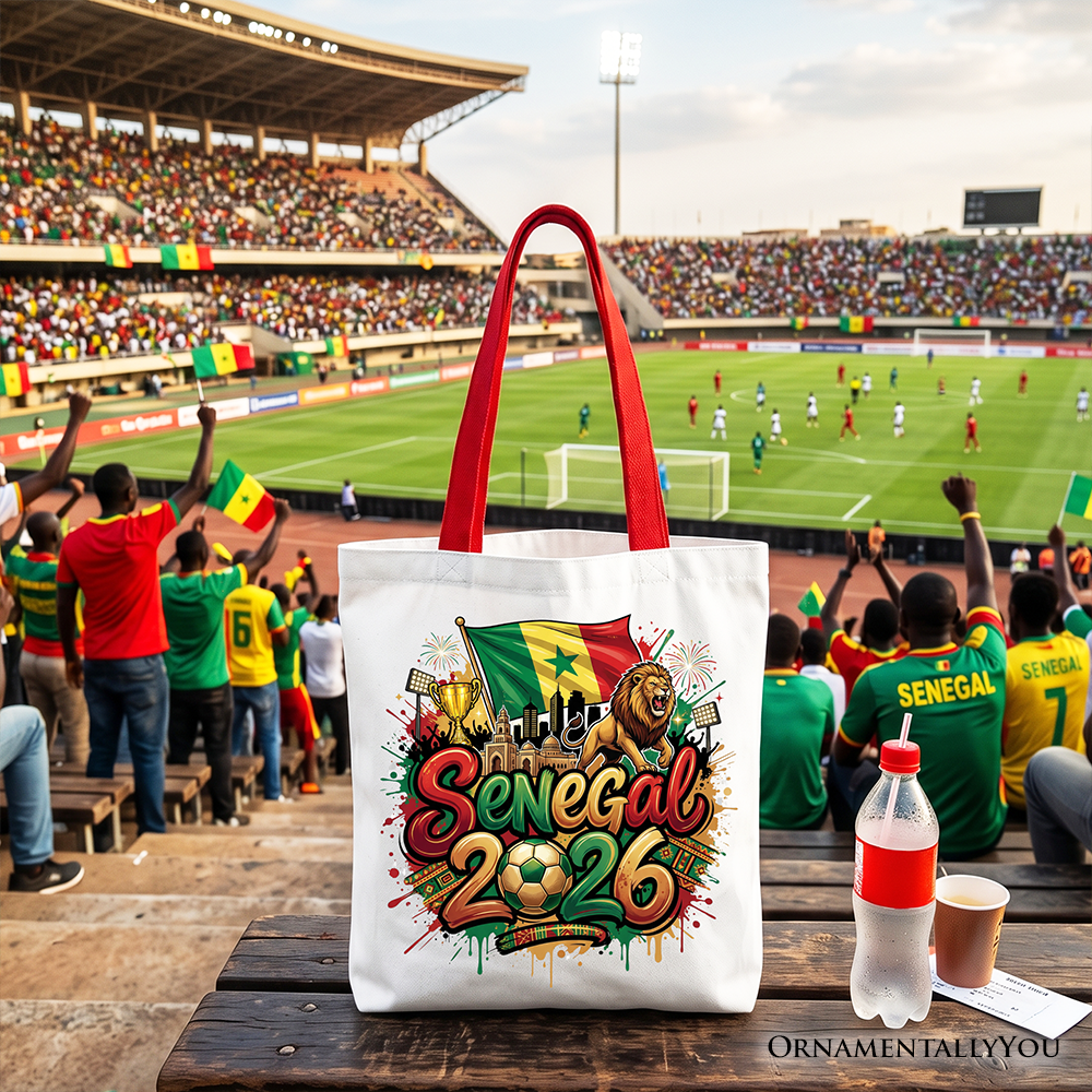 Senegal 2026 Soccer Cup Global Championship Tote Bag, Fans Football Gift Shopper 5