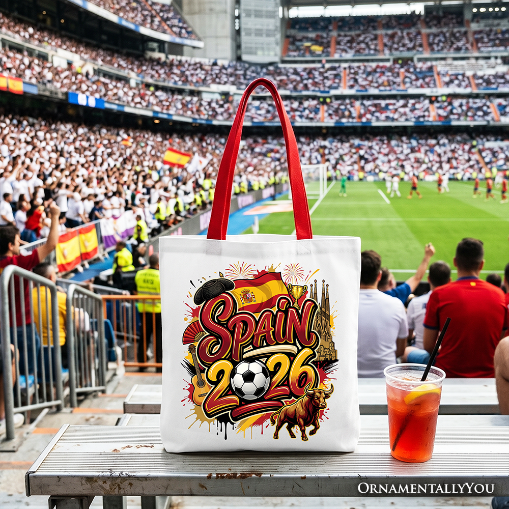 Spain 2026 Soccer Cup Global Championship Tote Bag, Fans Football Gift Shopper 5