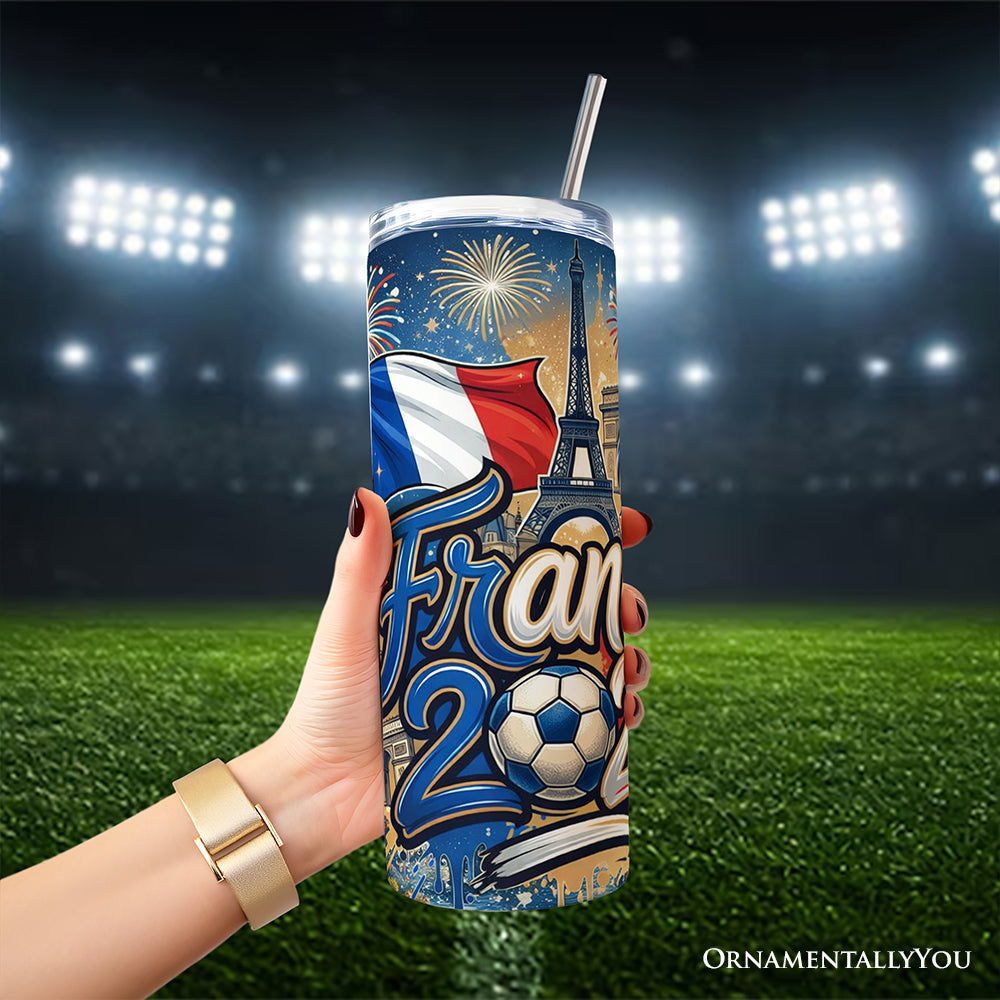 France 2026 Soccer Cup Global Championship 20oz Tumbler With Lid and Stainless Steel Straw, Fans Football Gift Cup 4