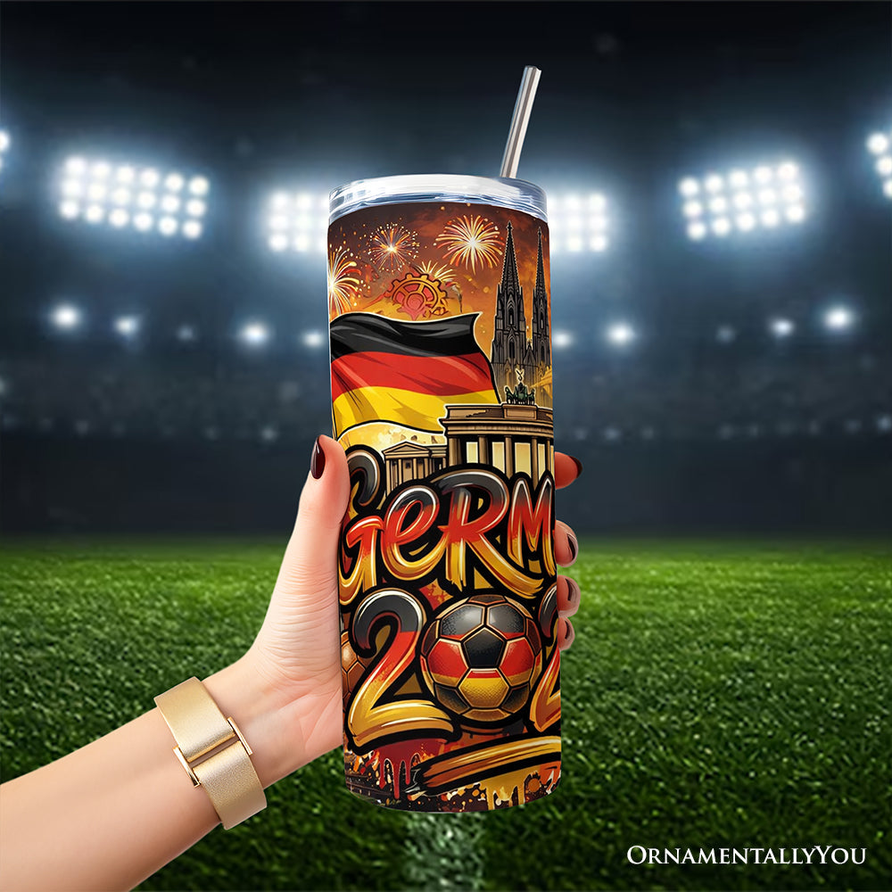 Germany 2026 Soccer Cup Global Championship 20oz Tumbler With Lid and Stainless Steel Straw, Fans Football Gift Cup 4