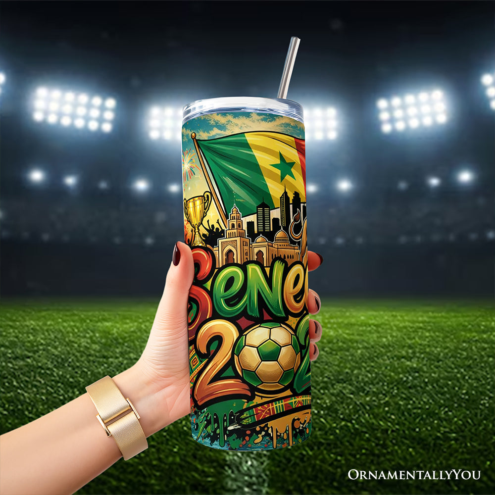 Senegal 2026 Soccer Cup Global Championship 20oz Tumbler With Lid and Stainless Steel Straw, Fans Football Gift Cup 4