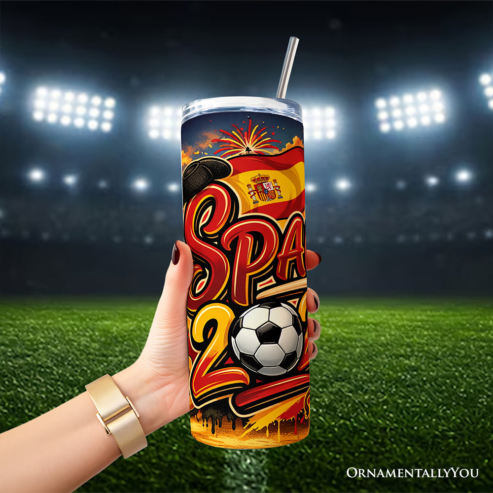 Spain 2026 Soccer Cup Global Championship 20oz Tumbler With Lid and Stainless Steel Straw, Fans Football Gift Cup 4