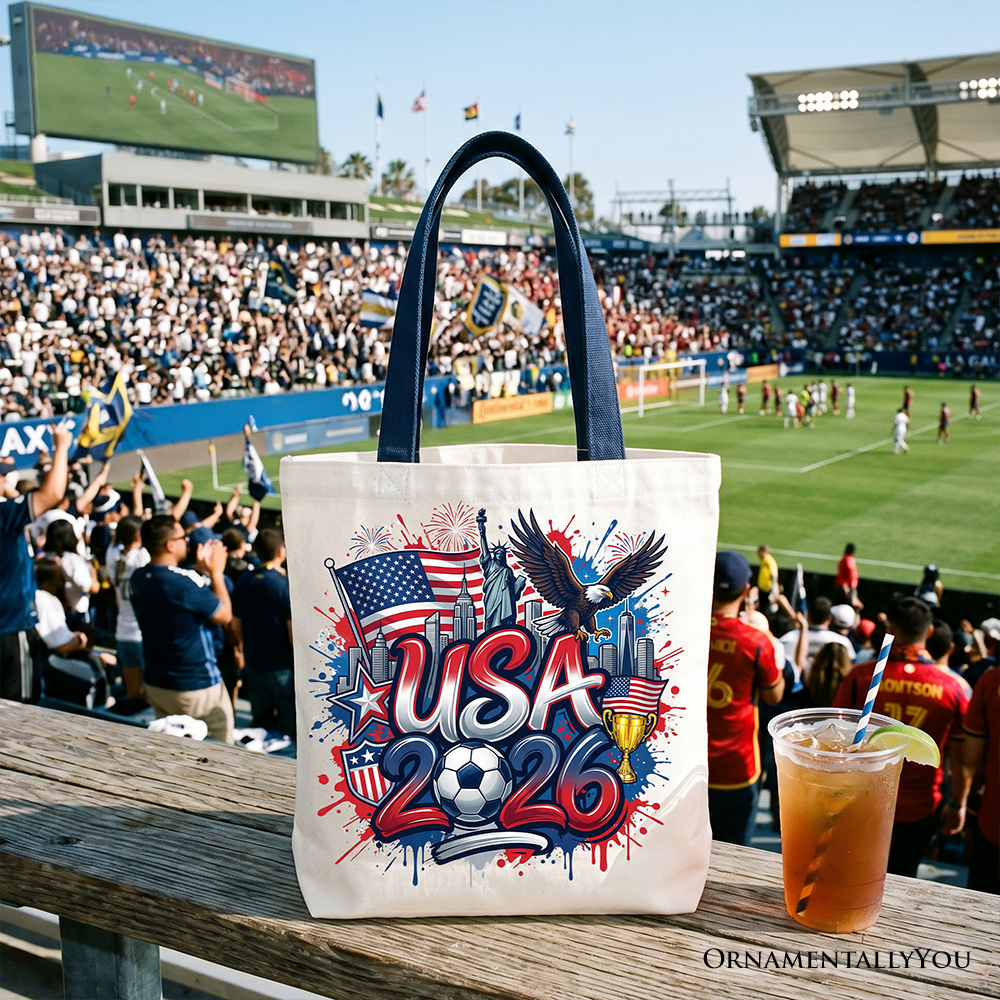 USA 2026 Soccer Cup Global Championship Tote Bag, Fans Football Gift Shopper 5