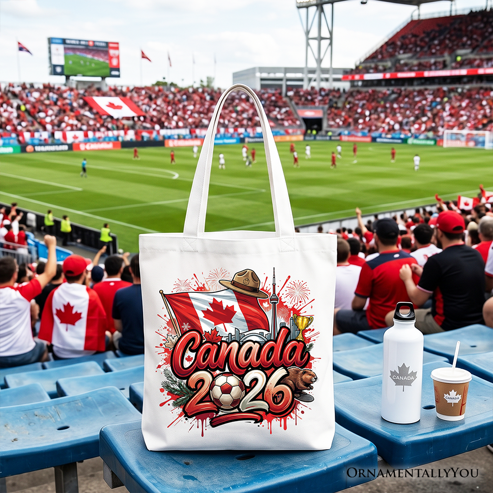 Canada 2026 Soccer Cup Global Championship Tote Bag, Fans Football Gift Shopper 4