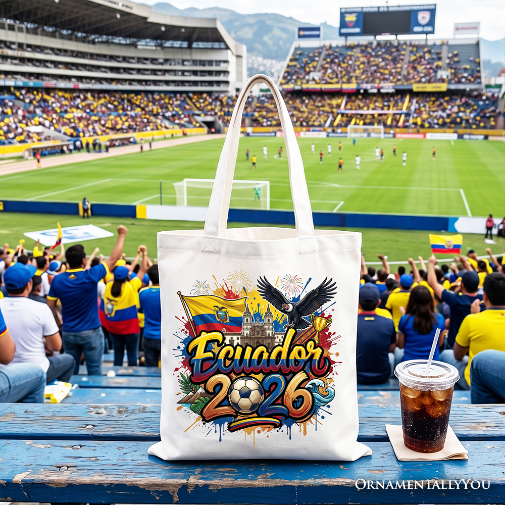 Ecuador 2026 Soccer Cup Global Championship Tote Bag, Fans Football Gift Shopper 4