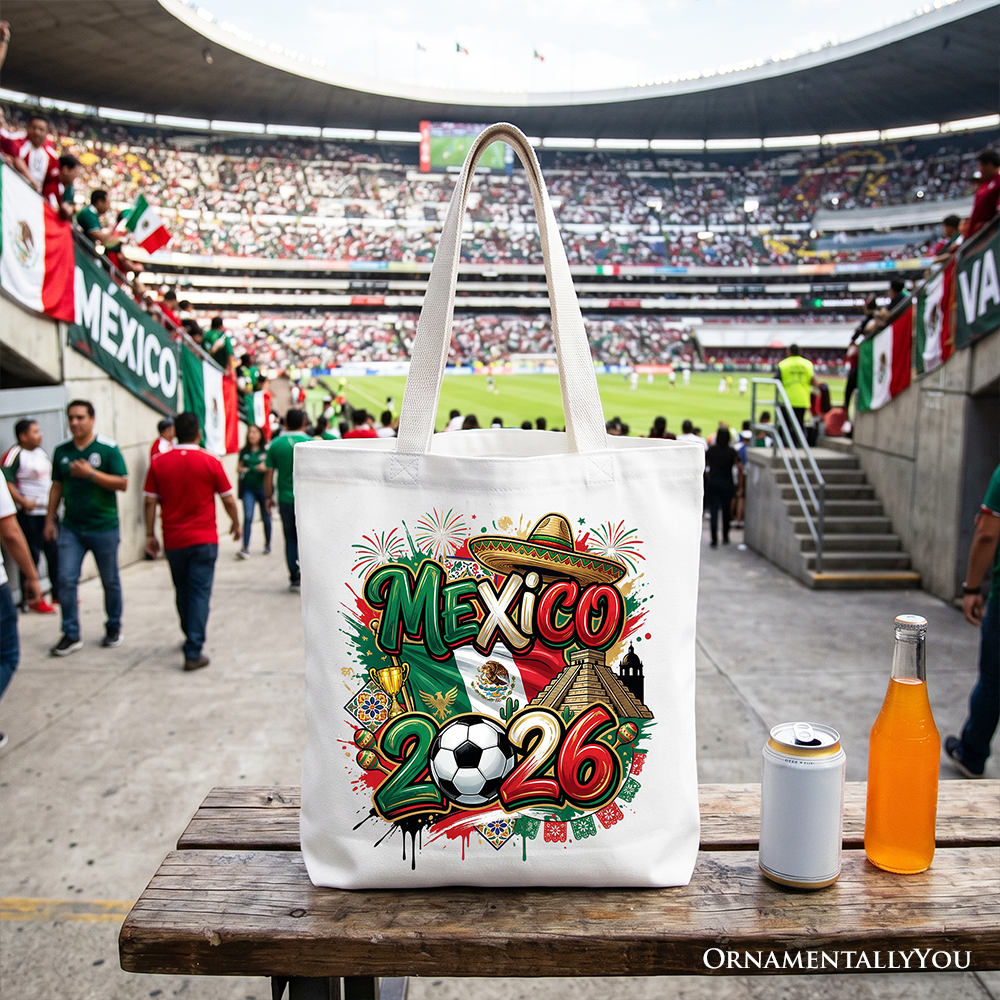 Mexico 2026 Soccer Cup Global Championship Tote Bag, Fans Football Gift Shopper 4